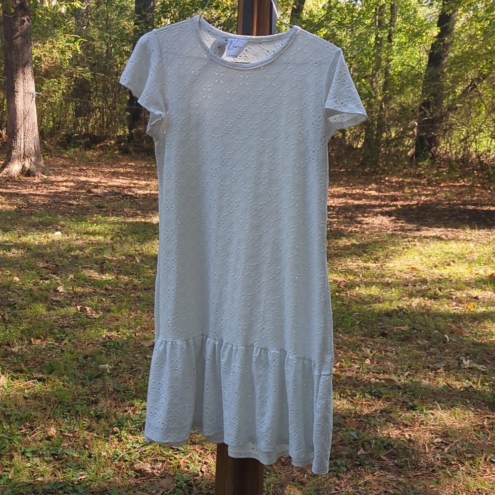 ❤️5/$25 Olivia Rae White Eyelet Women Dress